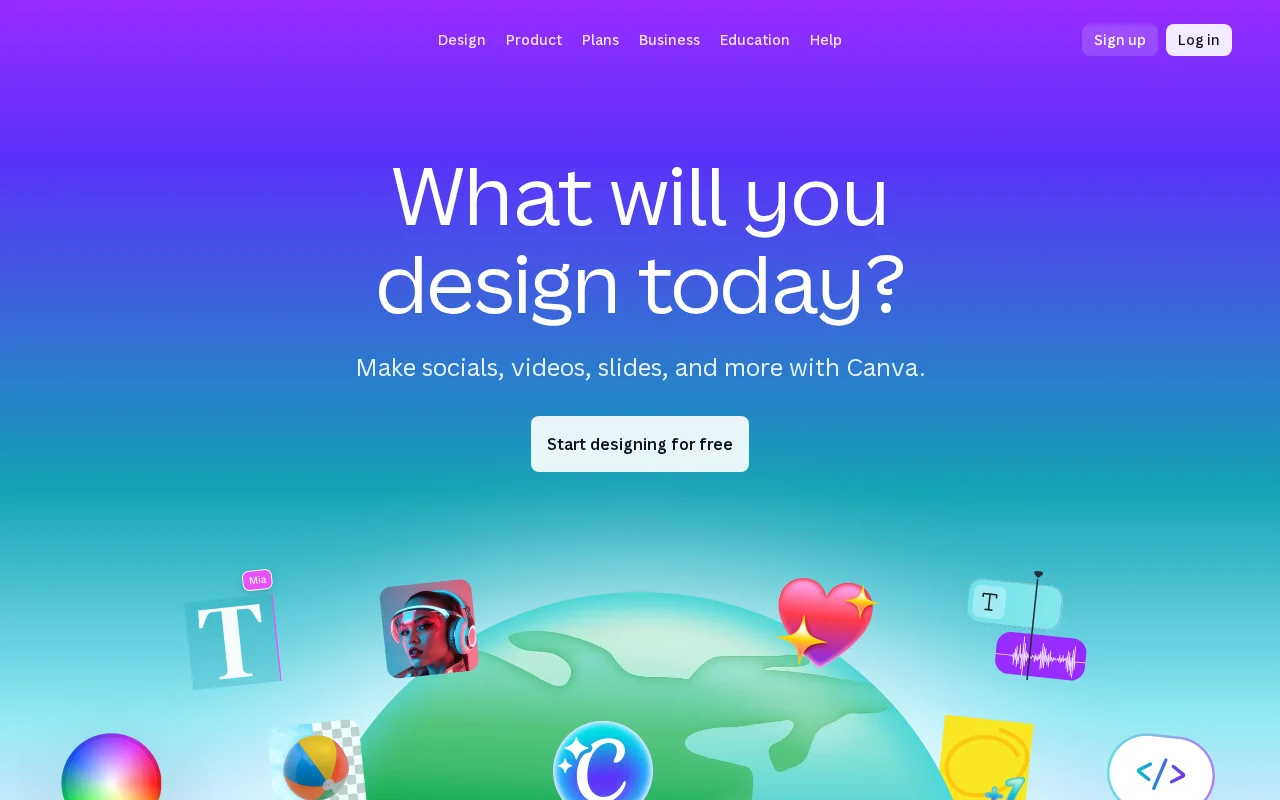 Canva Homepage